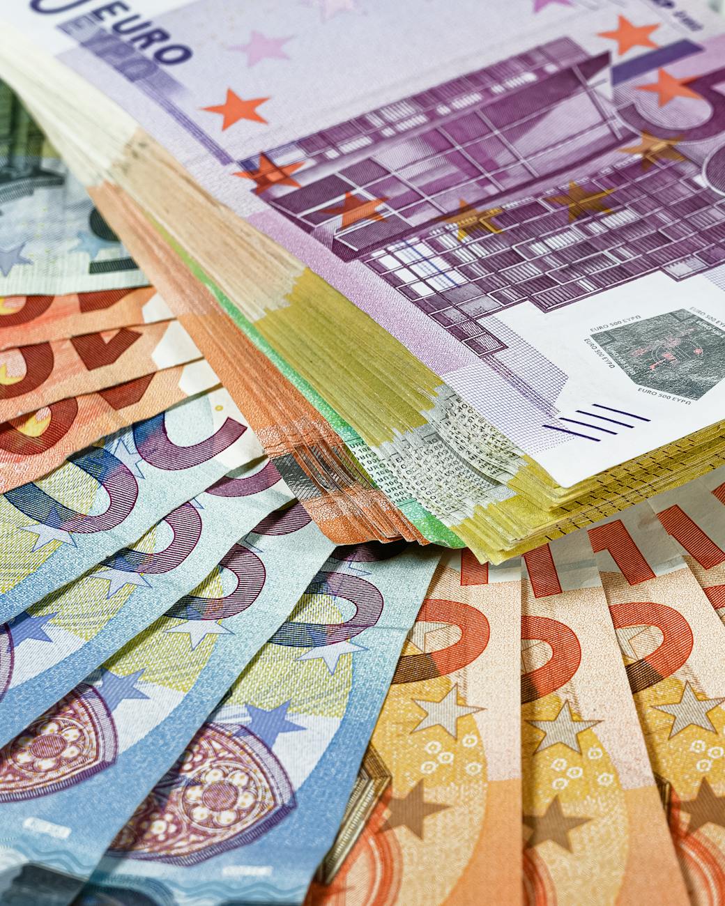 close up of euro money