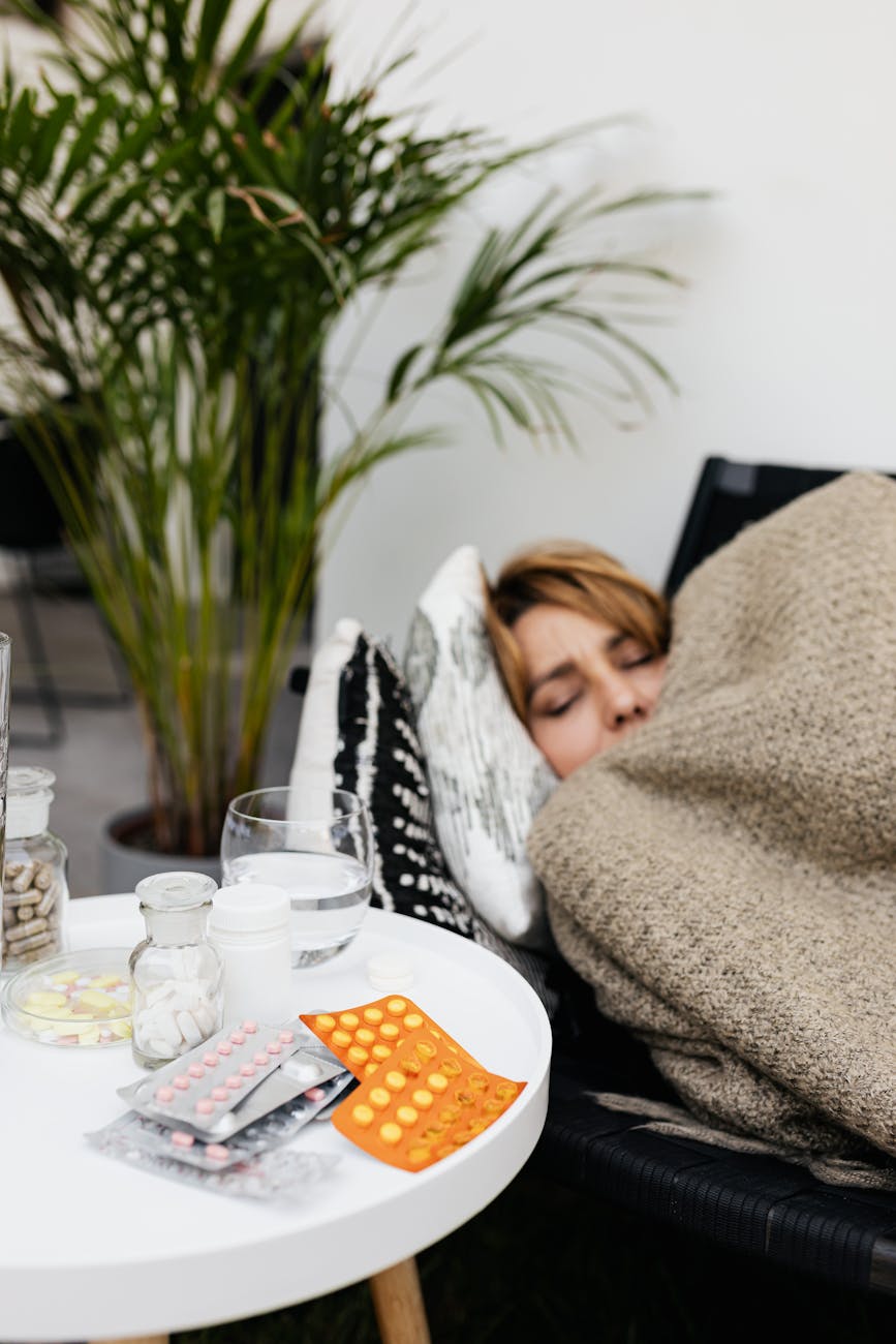 woman sleeping on a couch