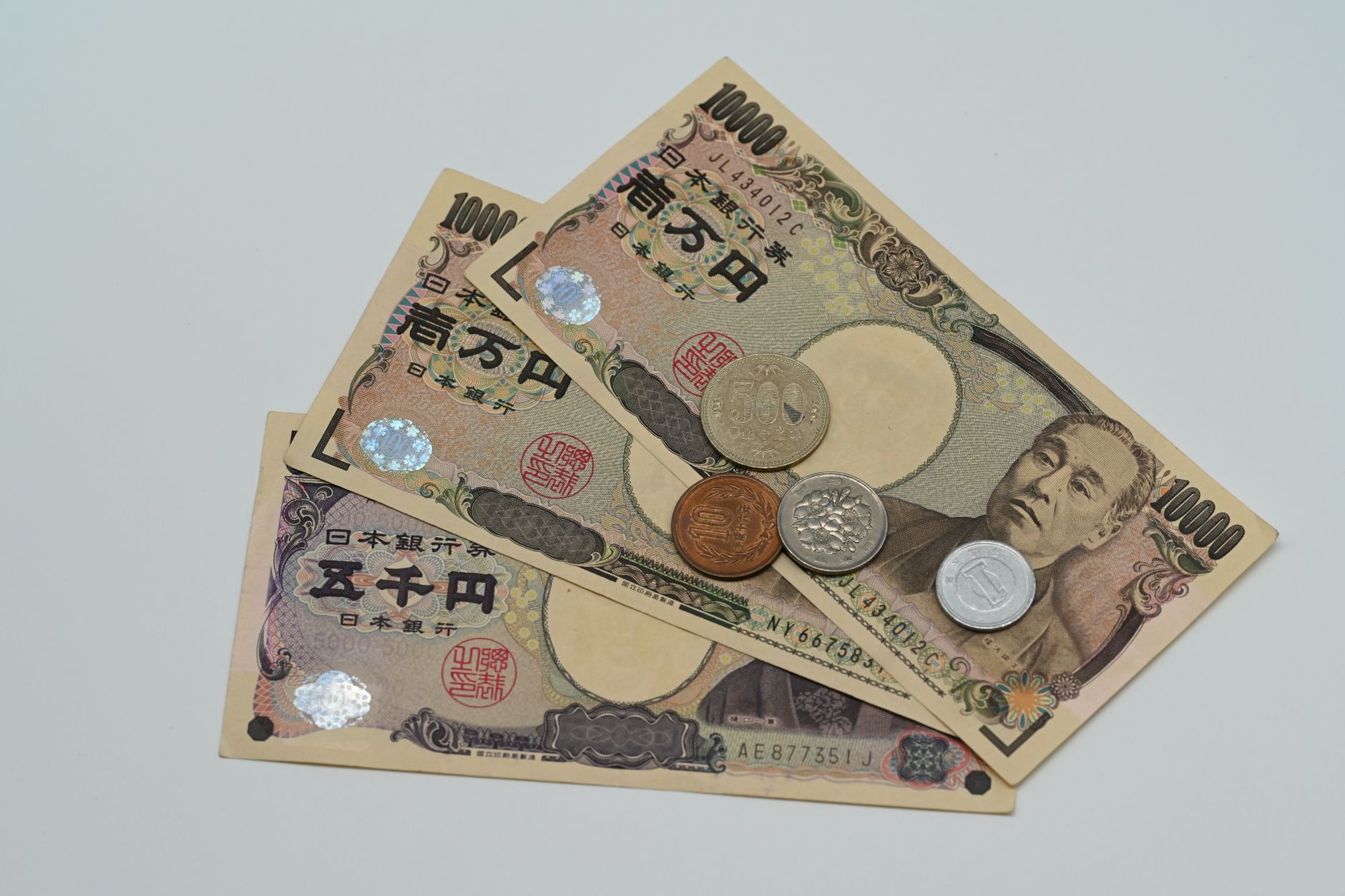 japanese currency yen banknotes and coins