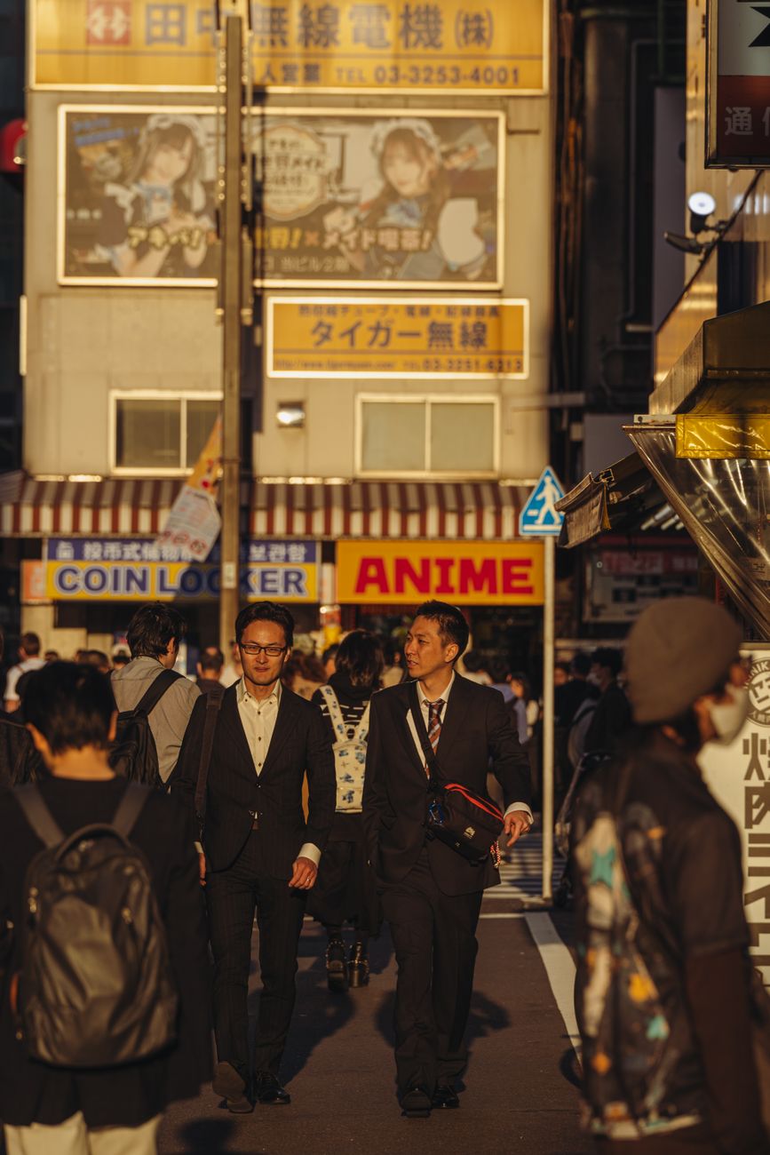 busy tokyo street scene in daylight