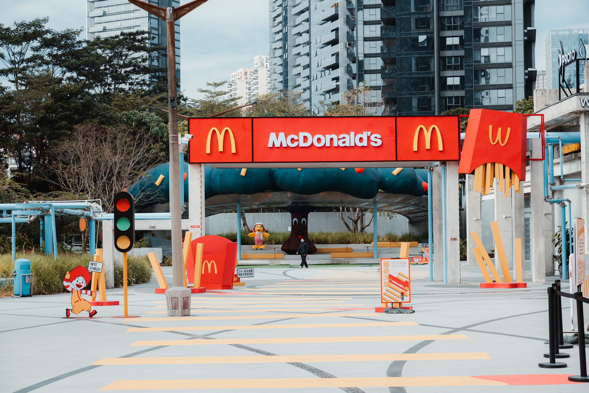 gate of fast food restaurant