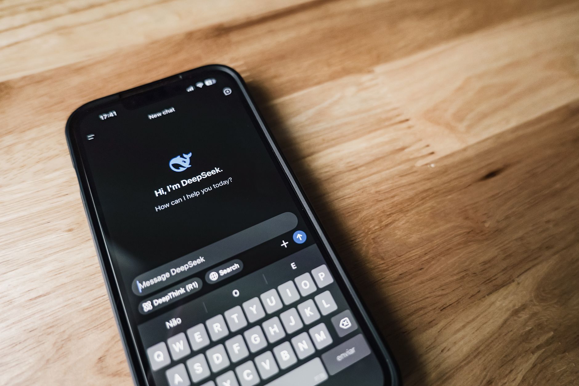 smartphone displaying ai chat interface